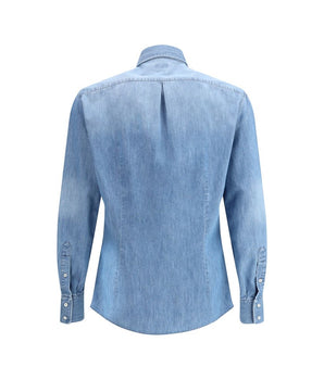 Brunello Cucinelli Light Blue Denim Shirt