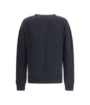Rick Owens Black Fleece Wool Sweatshirt