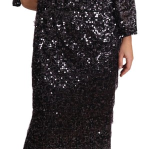 Dolce &amp; Gabbana Sequined Shift Midi Dress – Timeless Elegance