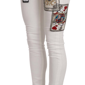 Dolce & Gabbana Queen Of Hearts Embellished Skinny Pants