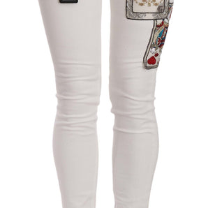 Dolce & Gabbana Queen Of Hearts Embellished Skinny Pants