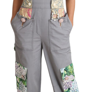 Dolce &amp; Gabbana Exquisite Floral Embellished Denim Overalls