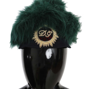 Dolce &amp; Gabbana Elegant Emerald Cashmere Cloche Cap