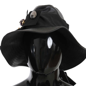 Dolce &amp; Gabbana Gorra Cloche Elegante De Cuero Negro