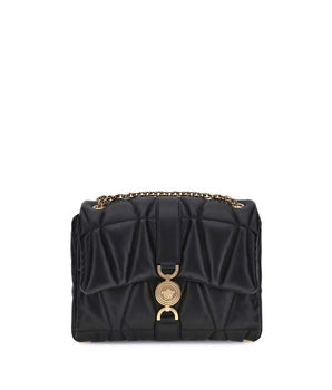 Versace Black Calf Leather Bos Taurus Shoulder Bag