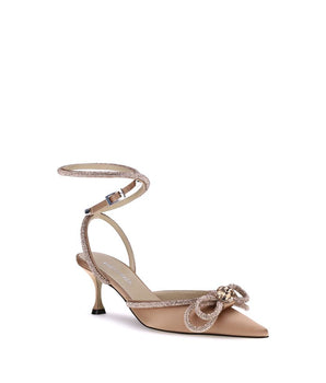 MACH & MACH Gold Silk High Heel Pumps