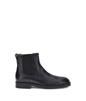 Tod's Black Calf Leather Bos Taurus Chelsea Boots