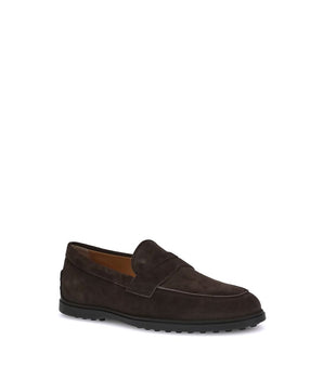 Tod's Brown Calf Leather Bos Taurus Slip-On Loafers