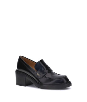 Tod's Black Calf Leather Bos Taurus Platform Loafers