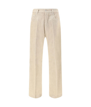 Rick Owens beige cotton casual trousers