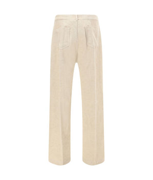 Rick Owens beige cotton casual trousers