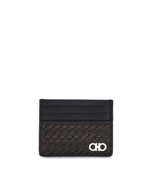 Ferragamo Black Calf Leather Bos Taurus Wallet