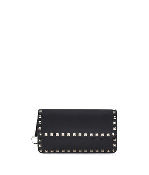 Valentino Garavani Black Calf Leather Bos Taurus Clutch Bag