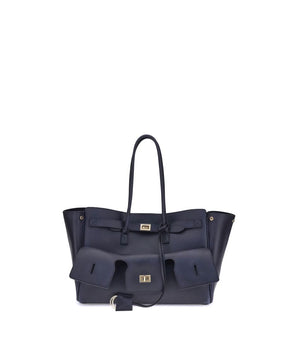 Balenciaga Blue Calf Leather Bos Taurus Shoulder Bag