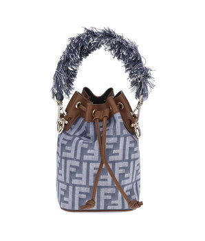 Fendi Light Blue Cotton Shoulder Bag