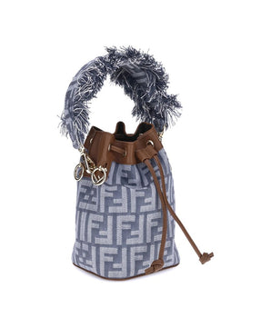 Fendi Light Blue Cotton Shoulder Bag