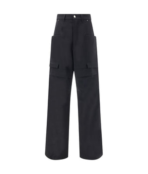 Rick Owens black wool cargo pants