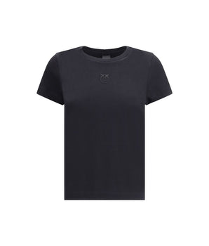 PINKO Black Cotton T-Shirt