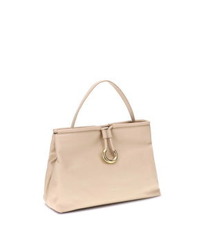 Coccinelle Cream Calf Leather Bos Taurus Handbag