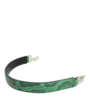 Dolce &amp; Gabbana Black Green Exotic Leather Bag Shoulder Strap