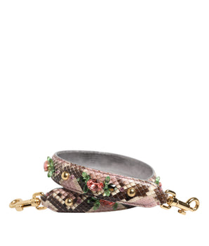 Dolce &amp; Gabbana Multicolor Python Embellished Crystal Stud Shoulder Strap