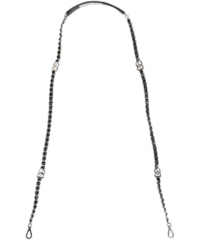Dolce &amp; Gabbana Black Leather DG Logo Chain Bag Shoulder Strap