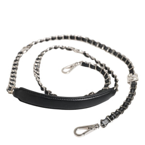 Dolce & Gabbana Black Leather DG Logo Chain Bag Shoulder Strap