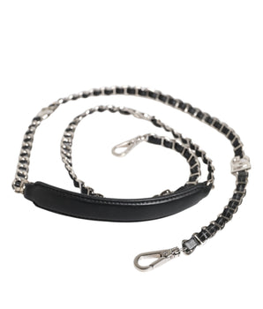 Dolce &amp; Gabbana Black Leather DG Logo Chain Bag Shoulder Strap