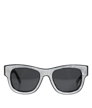 Dolce &amp; Gabbana Pearl White Acetate Frame Domenico Deep Shades Sunglasses