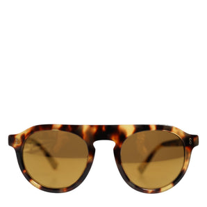 Dolce & Gabbana Brown Acetate Round Leopard Print Eyewear Sunglasses