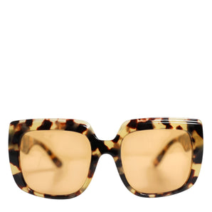 Dolce & Gabbana Black Yellow Havana Leopard Square Shades Sunglasses