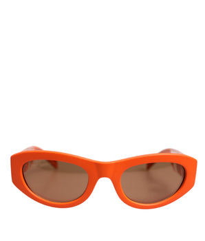 Dolce &amp; Gabbana Orange Reborn To Live Oval Frame Logo Eyewear Sunglasses