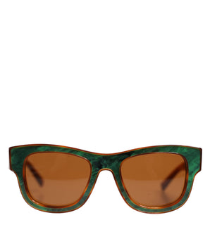 Dolce &amp; Gabbana Green Brown Marbled Acetate DG4379-F Sunglasses
