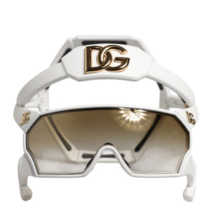 Dolce & Gabbana White Acetate Next Generation Mask Eyewear Sunglasses