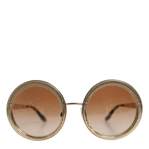Dolce & Gabbana Gold Brown Gradient Round Frame DG2179 Eyewear Sunglasses