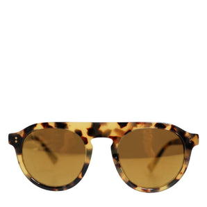 Dolce & Gabbana Brown Acetate Round Leopard Print Eyewear Sunglasses