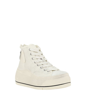R13 White Polyethylene High Top Sneakers
