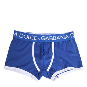Dolce & Gabbana Blue Cotton Stretch Regular Boxer Underwear