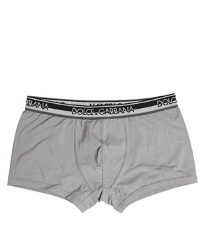 Underwear Dolce &amp; Gabbana Gray Cotton Stretch Regular Boxer