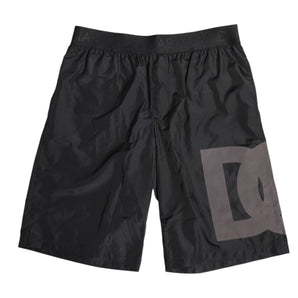 Dolce & Gabbana Black Logo Print Beachwear Men Shorts Swimwear