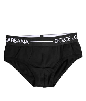 Underwear Dolce &amp; Gabbana Black Cotton Stretch Regular Brief