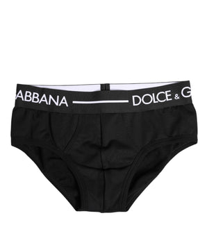Underwear Dolce &amp; Gabbana Black Cotton Stretch Regular Brief