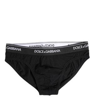 Underwear Dolce &amp; Gabbana Black Cotton Stretch Regular Brief