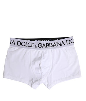 Dolce &amp; Gabbana White Cotton Stretch Regular Boxer Underwear
