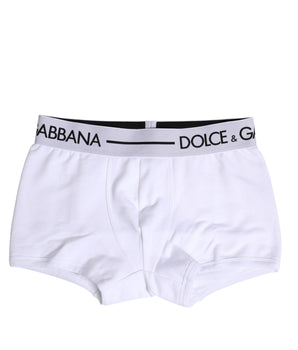 Dolce &amp; Gabbana White Cotton Stretch Regular Boxer Underwear