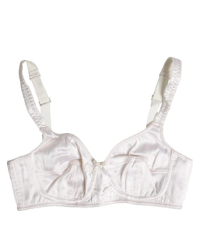 Dolce &amp; Gabbana White Silk Balconette Non Wire Bra Underwear