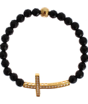 Nialaya Gold Plated Sterling Bracelet with CZ Diamond Cross Nialaya 