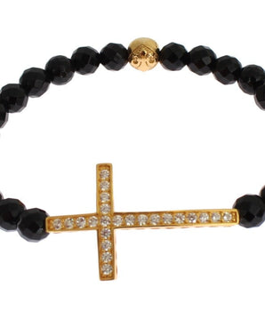 Nialaya Gold Plated Sterling Bracelet with CZ Diamond Cross Nialaya 