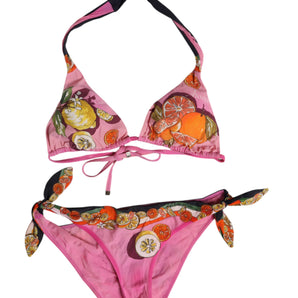 Dolce & Gabbana Pink Printed Swimsuit 2 Piece Top Bottom Swimwear