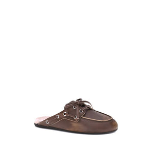 Miu Miu Leather Sabot Loafers